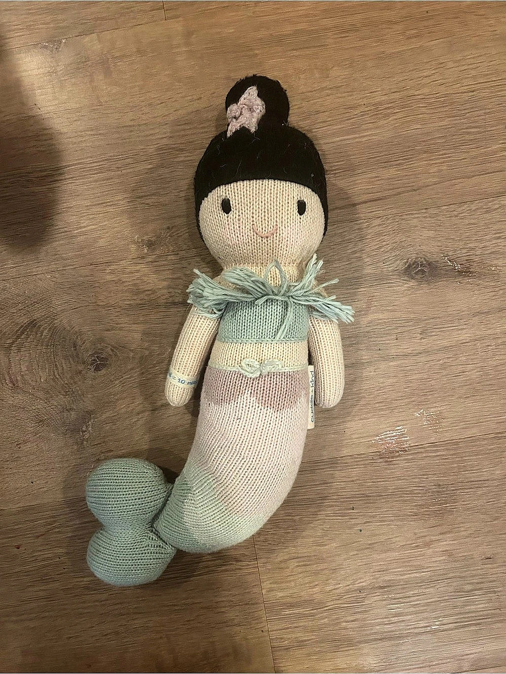 Cuddle + Kind Hand-Knit Mermaid Doll in Green & Pink